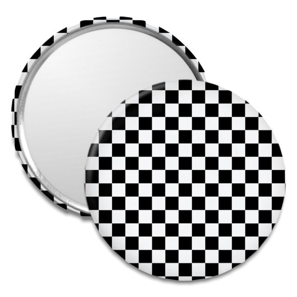 Checkerboard Pocket Purse Mirror 3" - Picture 4 of 4
